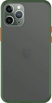 Telefoonglaasje Hoesje Geschikt voor iPhone 11 Pro Max - TPU randen met PVC achterzijde - Groen/Transparant - Beschermhoes - Case - Cover