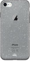 xoxo Wildhearts siliconen glitter hoesje - Sparkle Away Black - Siliconen hoesje geschikt voor iPhone 7/8/SE - Shockproof case met glitters - Glitter hoesje zwart