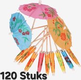 Set van 120 stuks papieren parasol / paraplu / cocktail prikker / feestversiering