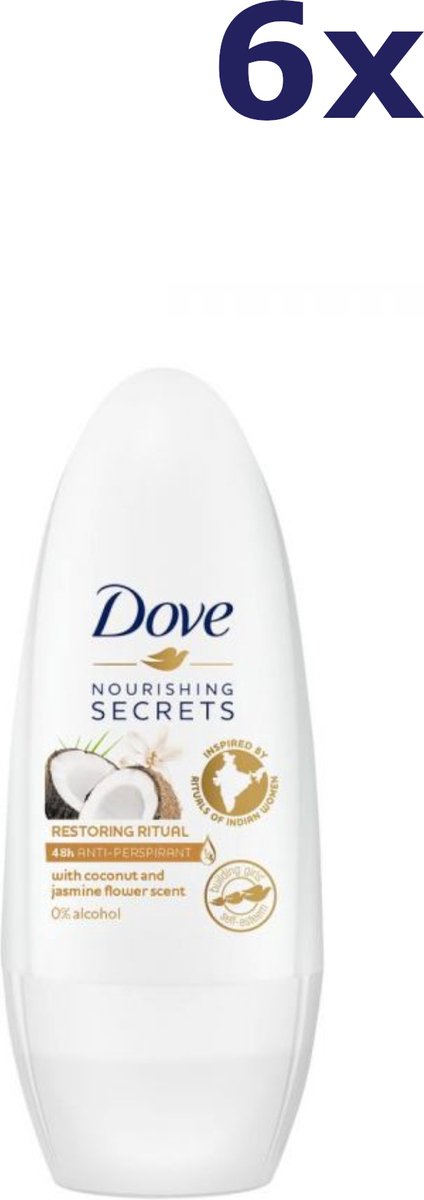 Goedkoopste 6x Dove Deodorant Roller Nourising Secrets Restoring 50ml