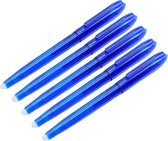 5 x Uitgumbare pen - uitwisbare pen - 0.7 mm - Balpen - Blauw