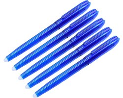 5 x Uitgumbare pen - Uitwisbare pen - 0.7 mm - Balpen - Blauw