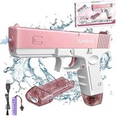 Igoods Waterpistool - Automatische Waterpistool - Watergun - Elektrische waterpistool - Lekvrij - Hogedruk - Roze