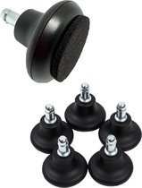 FSW-Products - Patins de sol pour chaise de bureau - Set de 5 - Goupille 11 mm - Zwart - Pieds fixes - Patins avec Feutre - Remplaçables