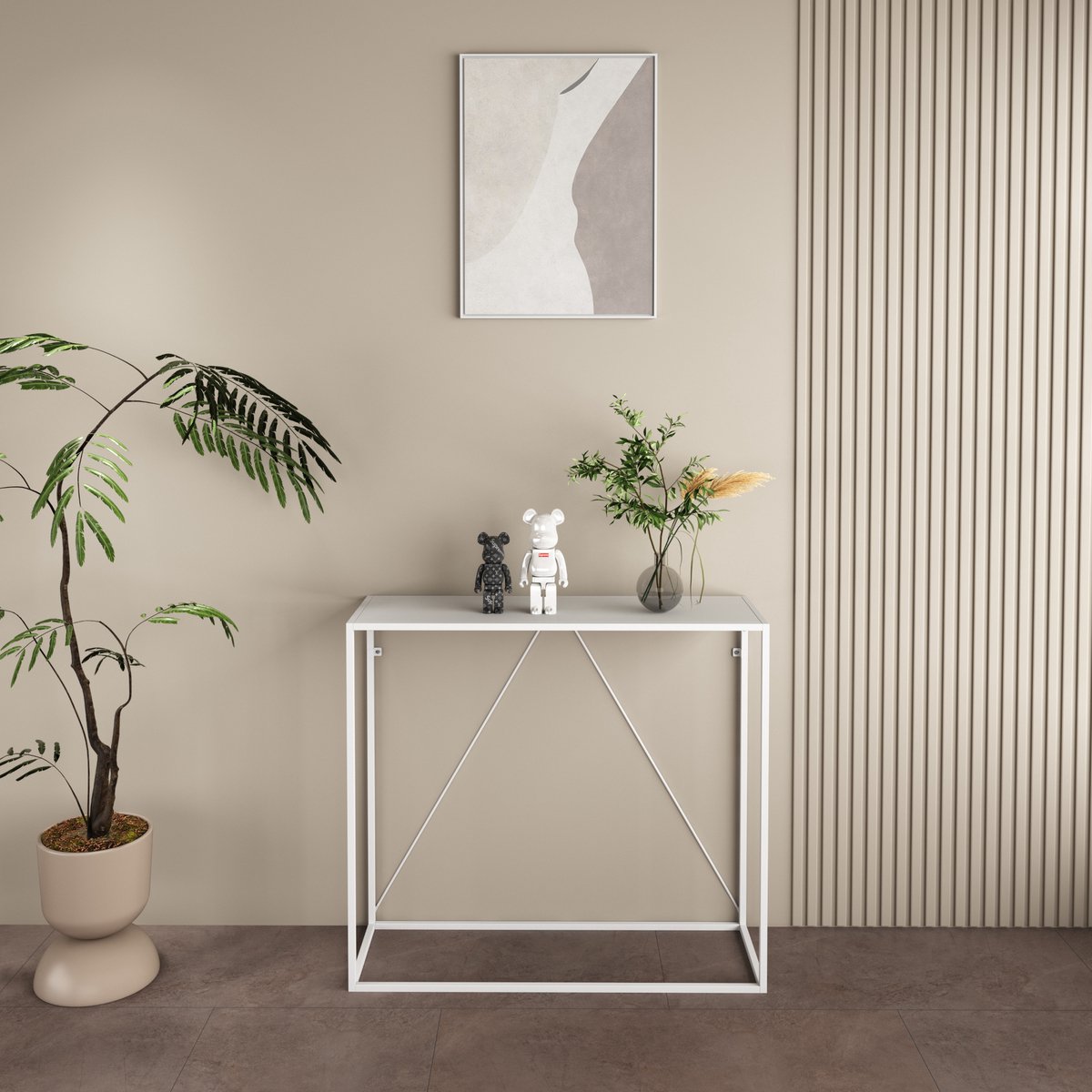 Console tafel Austevoll 90x30x80 cm staal wit