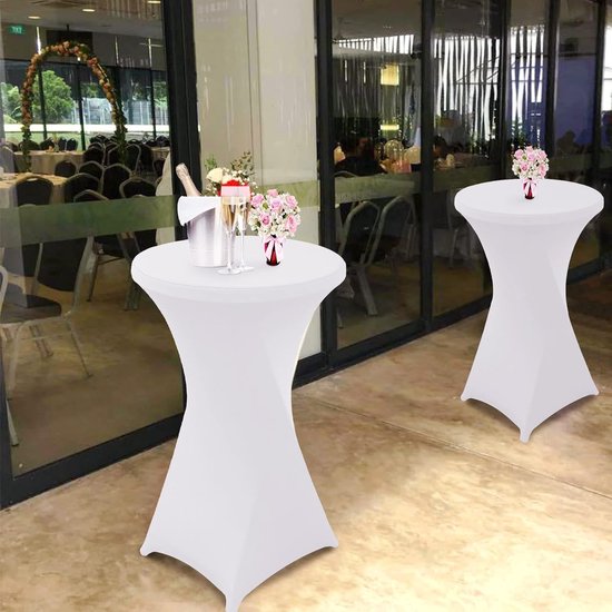 AMFUN Set van 1 stretch statafelhoezen, 80 x 110 cm, zwart