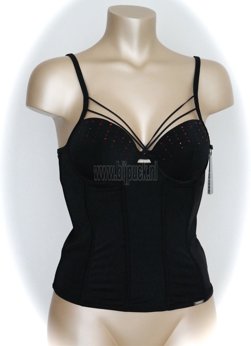 Sapph - Bustier / korset - zwart/rood - Maat 70A