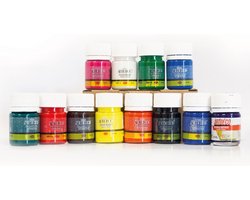 Artdeco Textielverf Set – 12 Kleuren x 25ml – Hoofd- & Secundaire Kleuren – Wasbare textielverf, DIY Projecten en Creatieve Ontwerpen