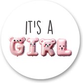 Sluitstickers Geboorte it's a Girl Balloons-Sluitzegel Geboorte-Geboorte Stickers-Geboortestickers-Stickers Geboorte-It's a Girl -- 40 mm