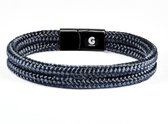 Bracelet Homme Blauw Zwart Femme et Homme 18.5cm Galeara Design NOA avec boite cadeau