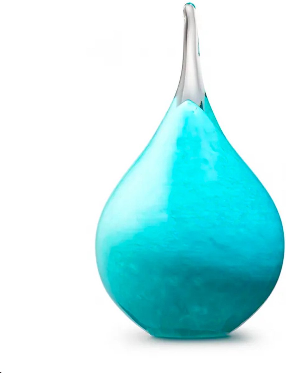 Urnencenter© Druppel Mini Urn Turquoise Opaak