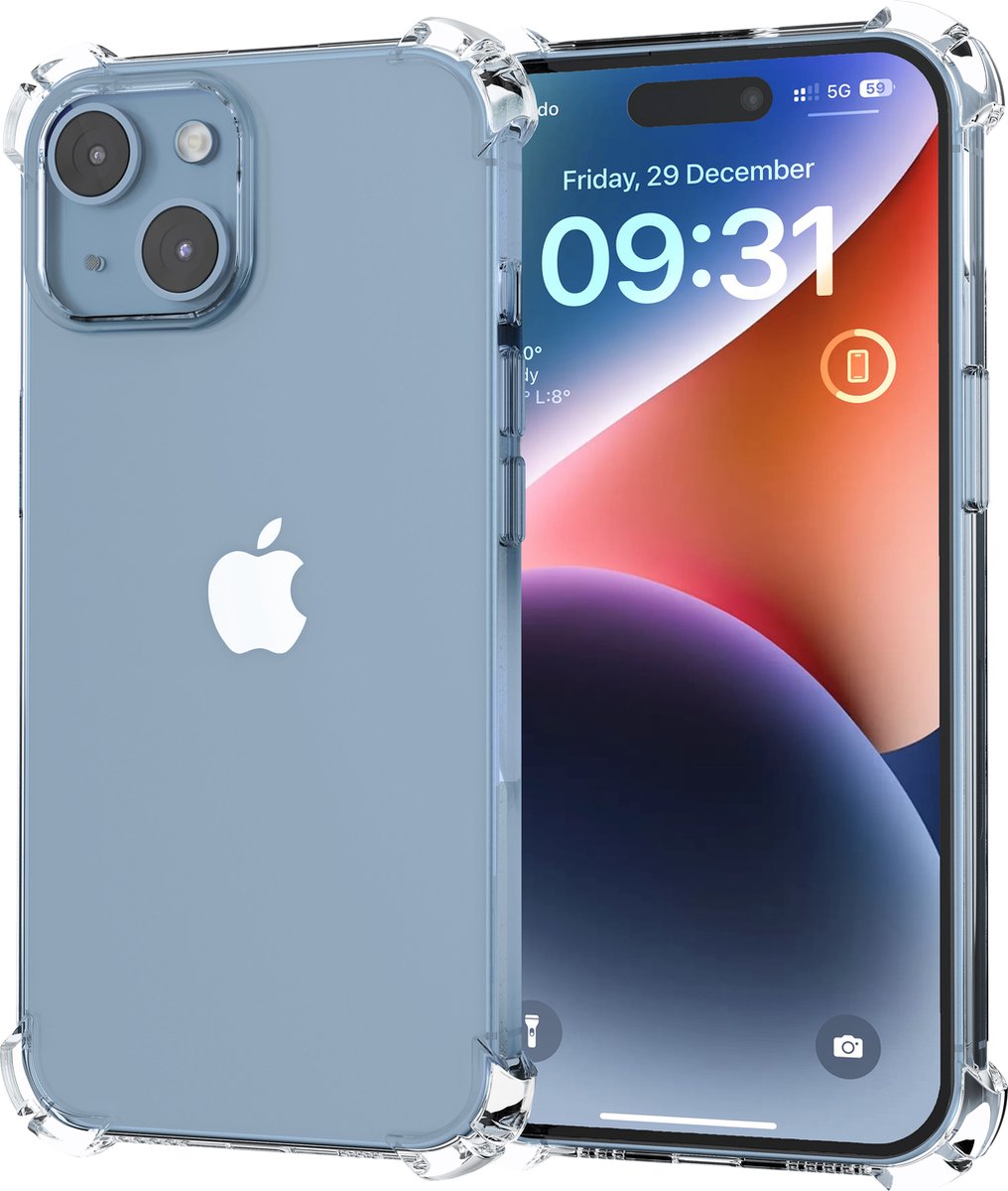 iTech Hoesje geschikt voor iPhone 14 Transparant shock proof cover hoes case