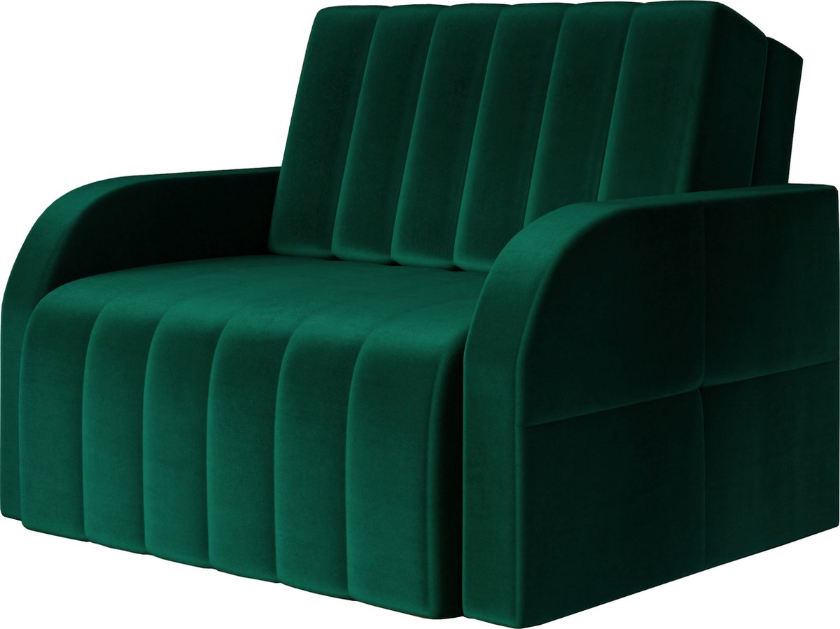 Fauteuil Met slaapfunctie Slaapbank Bank Armstoel Kinderbed - MONTANA 80 - Donkergroen (Kronos 19)