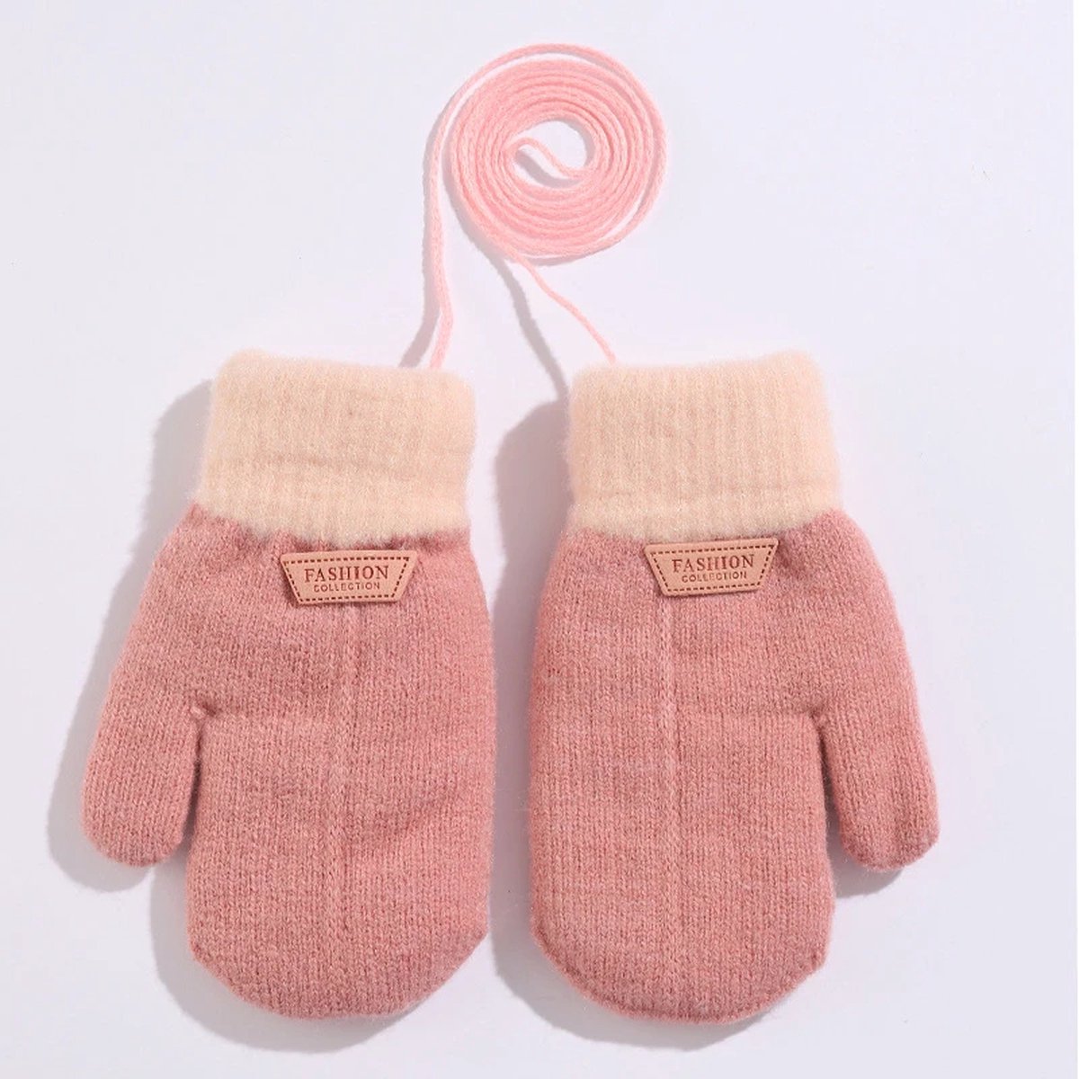 Ychee - Unisex Kinder Winter Wanten - Handschoenen - Acryl - Warm - Klein - 1-3 jaar - Licht Roze