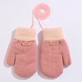 Ychee - Unisex Kinder Winter Wanten - Handschoenen - Wol - Warm - Klein - 1-3 jaar - Licht Roze