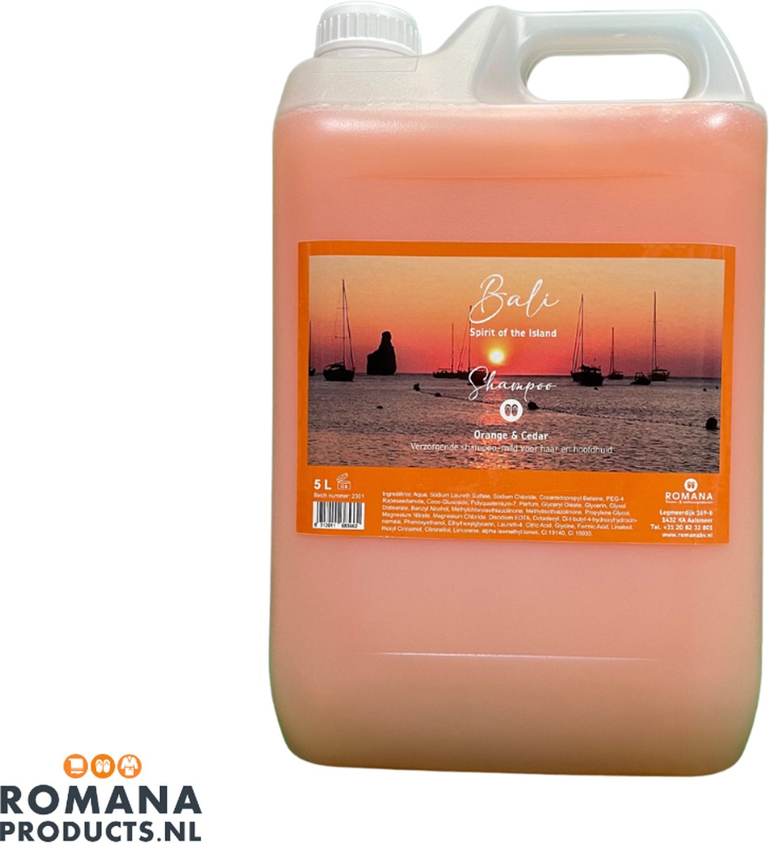 Bali Cosmetics | Shampoo Orange Sandalwood | 5 Liter | Jerry Can