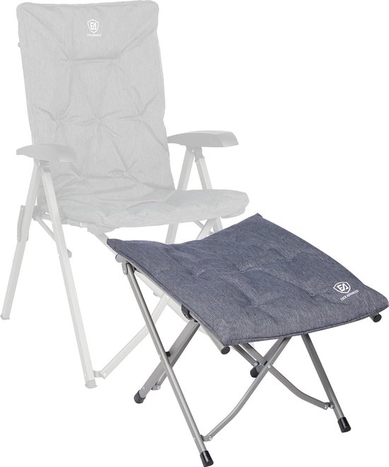 Voetenkruk, voetensteun, opvouwbaar, met hoogte van 47 cm, inklapbare kruk, gevoerde voetensteun voor stoel, tuin- en balkonstoel, grijs