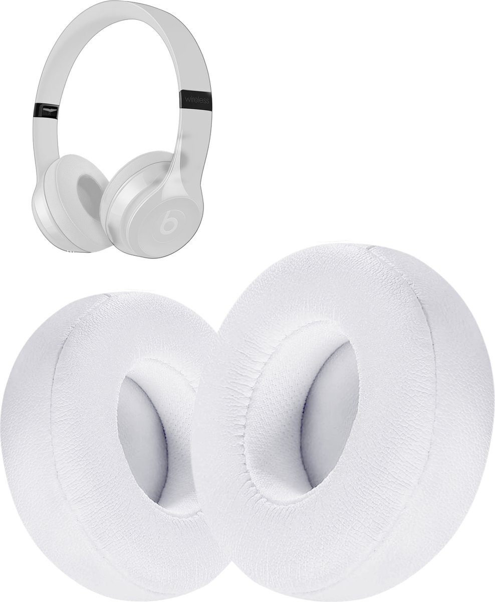 Oorkussens geschikt voor Beats By Dr. Dre Solo 2.0/3.0 wireless - Koptelefoon oorkussens voor Beats Solo wit