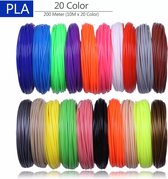 Filament PLA 1,75 mm - 20 couleurs 200 mètres - Filament pour stylo 3D - Recharges pour stylo 3D - Recharge pour stylo 3D - Filament 3D