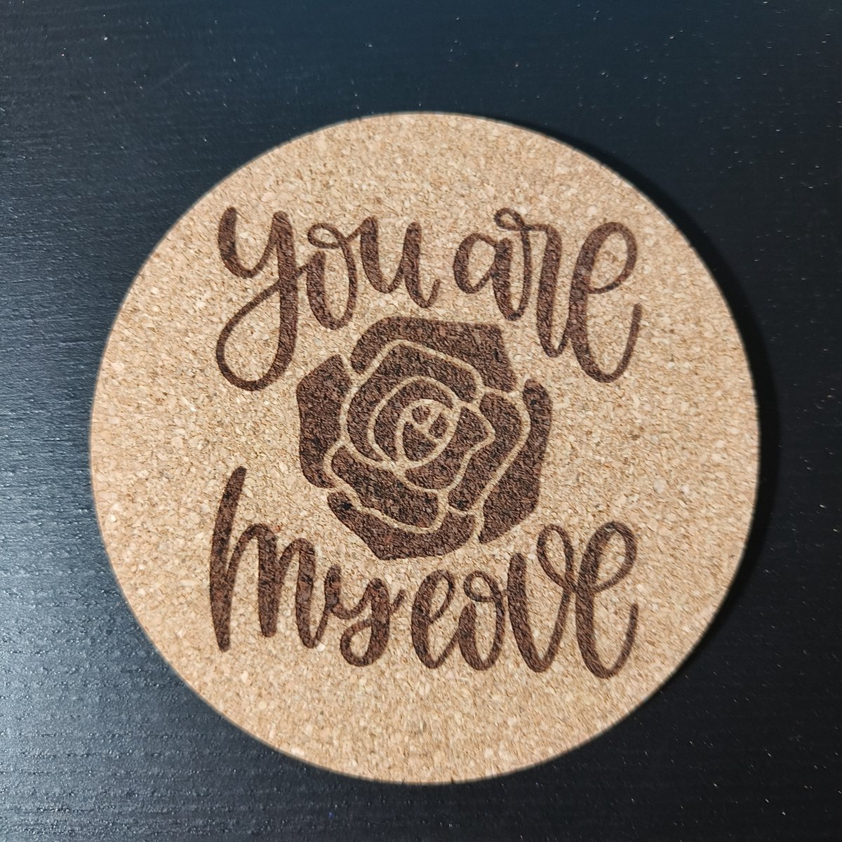 You are my Love Set van 6 kurk onderzetters