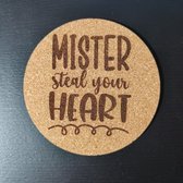 Mister Steal your Heart Valentijnsdag Set van 6 kurk onderzetters