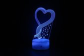 3D Lamp - Hart met Notitie Plaats - 7 kleurwissel modi - met Pen - Verlichtende basis met barsteffect - Lampen - LED-verlichting - Kamerlamp - Nachtverlichting - Sham's Art