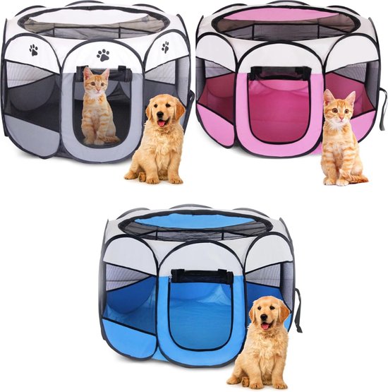 EUBSWA opvouwbare puppyren voor huisdieren, 74 x 74 x 43 cm, waterdichte kattenverblijf, ideaal voor honden, katten, kleine dieren, binnen en buiten
