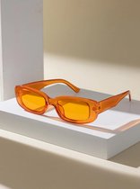 Oranje Zonnebril vierkant montuur frame Vintage | Festival bril | Festival Gadget | Carnaval accessoire | Rave Bril | Techno bril | Space Bril | Koningsdag | Nederland