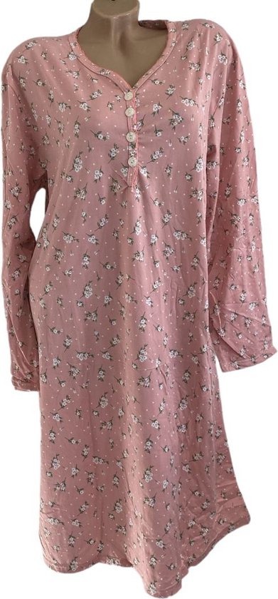 FINE WOMAN® 6995-2 Nachthemd Lange Mouwen 100CM L 40-42 Roze