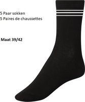 Spirit - Sokken Zwart 5 Paar Maat 39-42 Bundel Van 5 Paar Unisex Heren of Dames Sokken
