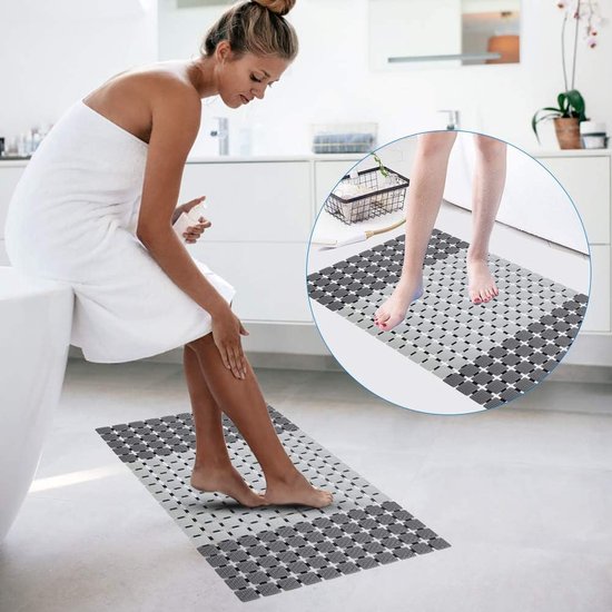 Urban Living Badmat - Antislip - Rubber - Antraciet - 39x69cm