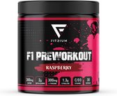 Pre workout Fitrium F1 - Raspberry Framboos Smaak - 300MG Caffeïne per Scoop - Zeer Krachtige Formule - 30 Servings - Heerlijke Smaken