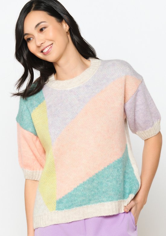 LolaLiza Pull avec color block - Beige - Taille XL