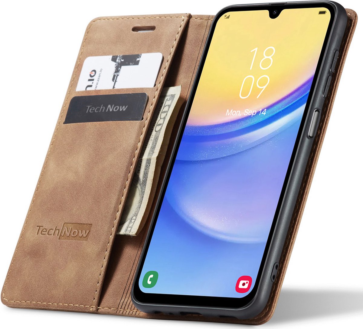 Hoesje geschikt voor Samsung Galaxy A15 - Book Case Leer Slimline Bruin