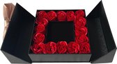 Sieradendoos - Zeep Rozen - Zwart - Valentijn - Valentijn Cadeautje Voor Haar - Valentijnsdag - Valentijn Cadeautje Vrouw