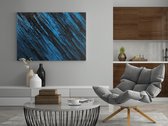 Canvas Schilderij - Blauw - Zwart - Abstract - Schilderijen - 60x40x2 cm