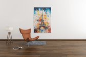 Canvas Schilderij - Eiffeltoren - Parijs - Abstract - Kunst - 90x60x2 cm