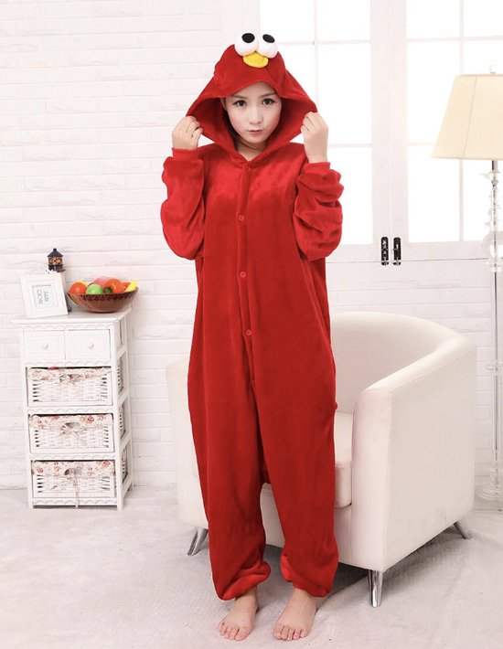 Elmo Onesie maat S - Dieren onesie – Verkleedkleren Volwassenen - Onesie volwassenen – Onesie vrouwen – Onesie mannen – Huispak –