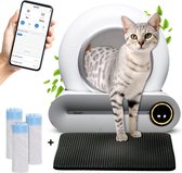 Automatische Kattenbak - Zelfreinigende Kattenbak - Inclusief App - Met kattenbakmat en 3 rollen opvangzakjes - 65L