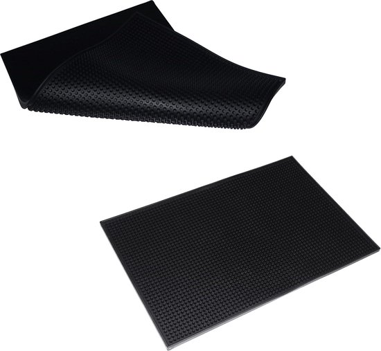Homtone 3 stuks bar-servicematten, 15 x 30 cm, afdruipmat, rubberen