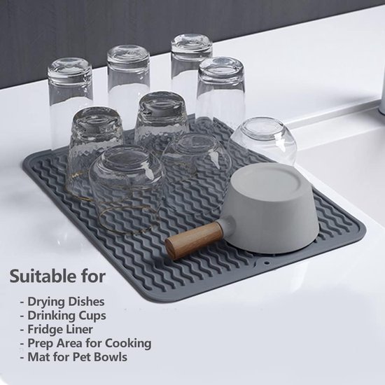 Antislip Afwasmat Diatomeeënaarde Kalastussaari Stenen Droogmat Voor Aanrecht - Opvouwbaar, Sneldrogend En Antislip (61x30 Cm) Stone Faucet Mat