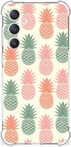 Backcase TPU Siliconen Hoesje Geschikt voor Samsung Galaxy S23 FE Telefoon Hoesje met doorzichtige rand Ananas
