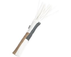 Speelrol met leren strips Square met Catnip - ± 27 x Ø 2,5 cm - Kattenspeelgoed - CanadianCat Company