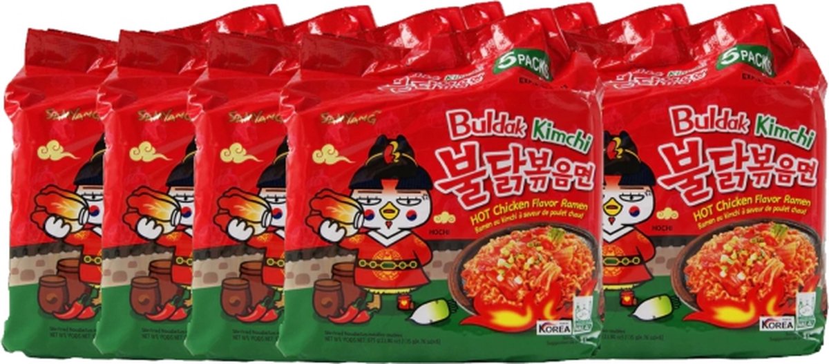 Samyang Buldak Hot Chicken Kimchi Ramen - 8 x 5 x 135 g