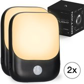 HAL 3000 serie - Nachtlampje Stopcontact met Bewegingssensor voor Volwassenen & Kinderen - 2 Stuks - Premium Set Zwart