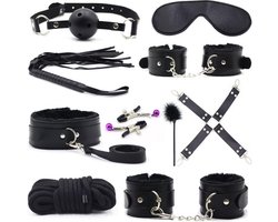 BDSM Starterset 10-delig - Perfect voor beginners - Bondage set - Speeltjes - Handboeien - SM set