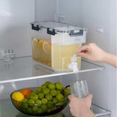 Plastic drankdispenser 3,5L drankenkoelemmer met kraan IJssap limonadedispenser Perfect voor koelkast Fruittheepot Limonadefles ijswater