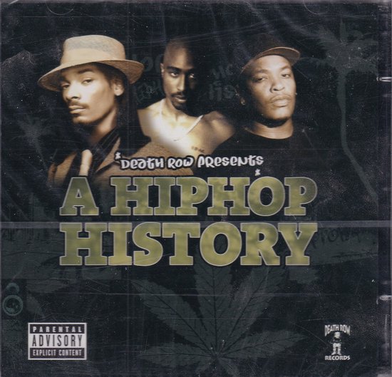 CD-hoes van 'A Hip Hop History' met Snoop Dogg, Tupac Shakur en Dr. Dre.