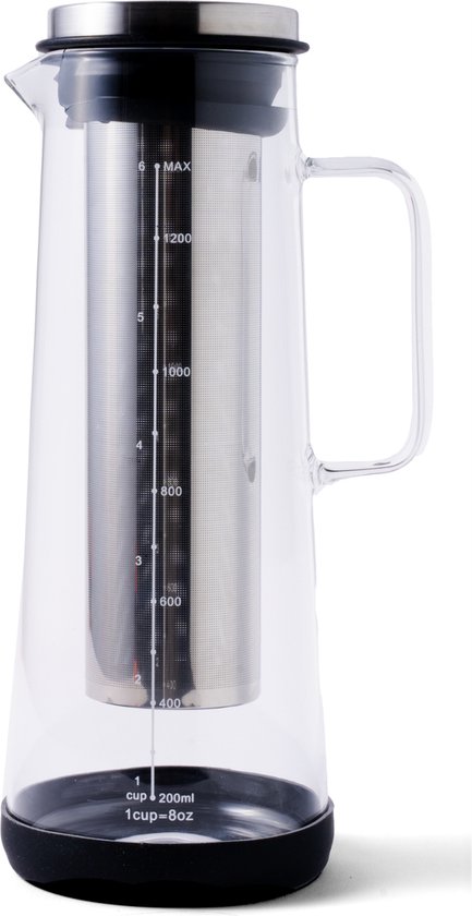 Schenkkan - Inclusief RVS Filter - Glazen Waterkan - Waterkaraf Voor Fruitwater Mult 8720648339684~3943317
