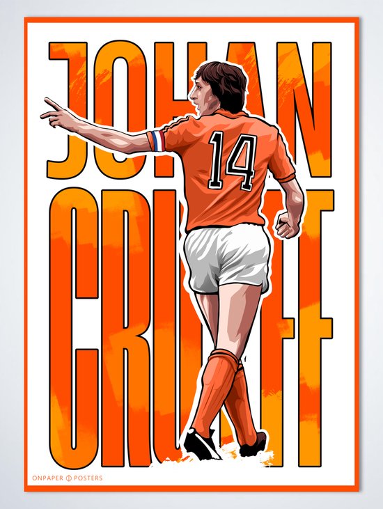 Johan Cruyff Poster - 50 x 70cm - Poster Kinderkamer / Slaapkamer / Kinder Cadeau